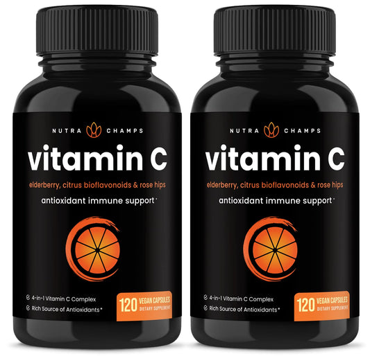 NutraChamps vitamina C 1000mg cápsulas paquete doble vegano
