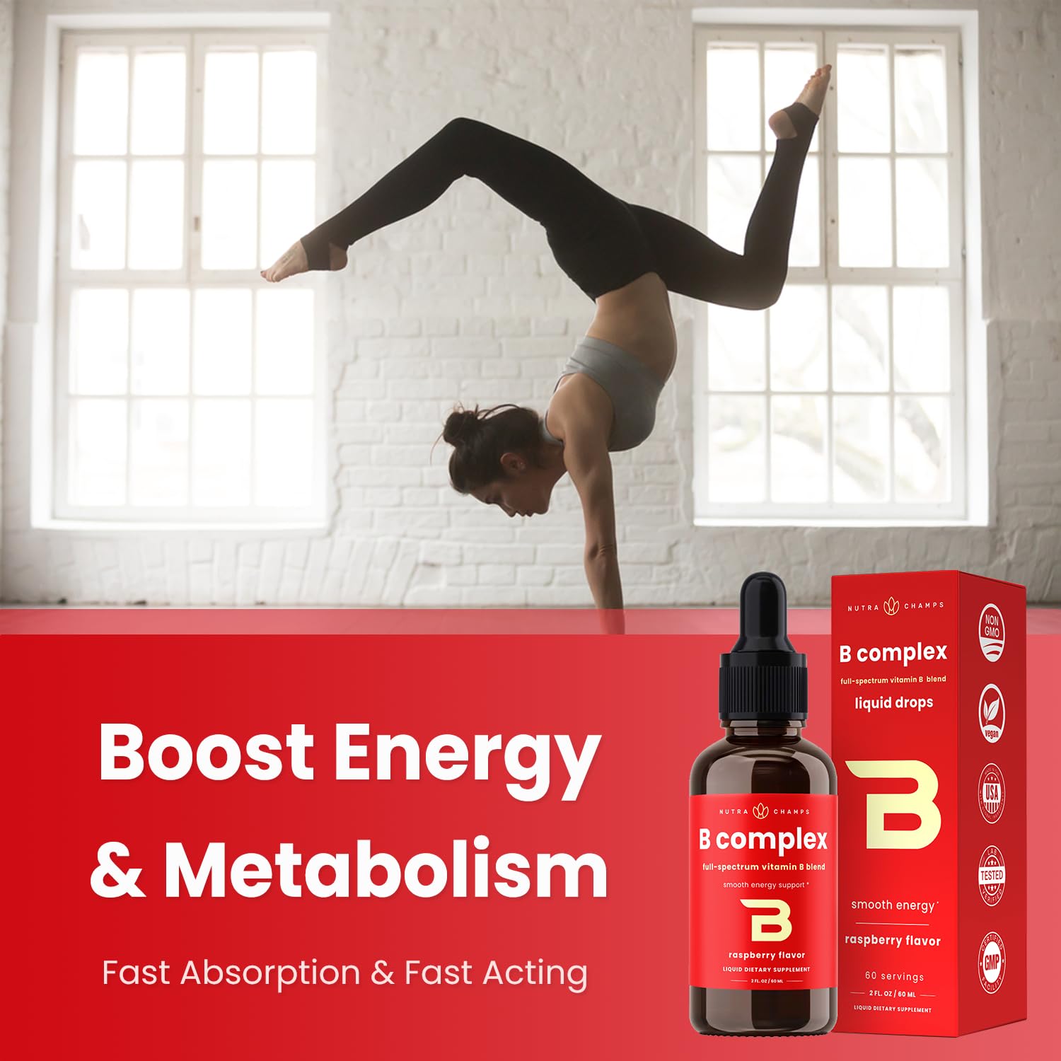 NutraChamps vitaminas b complejo gotas sabor frutas del bosque