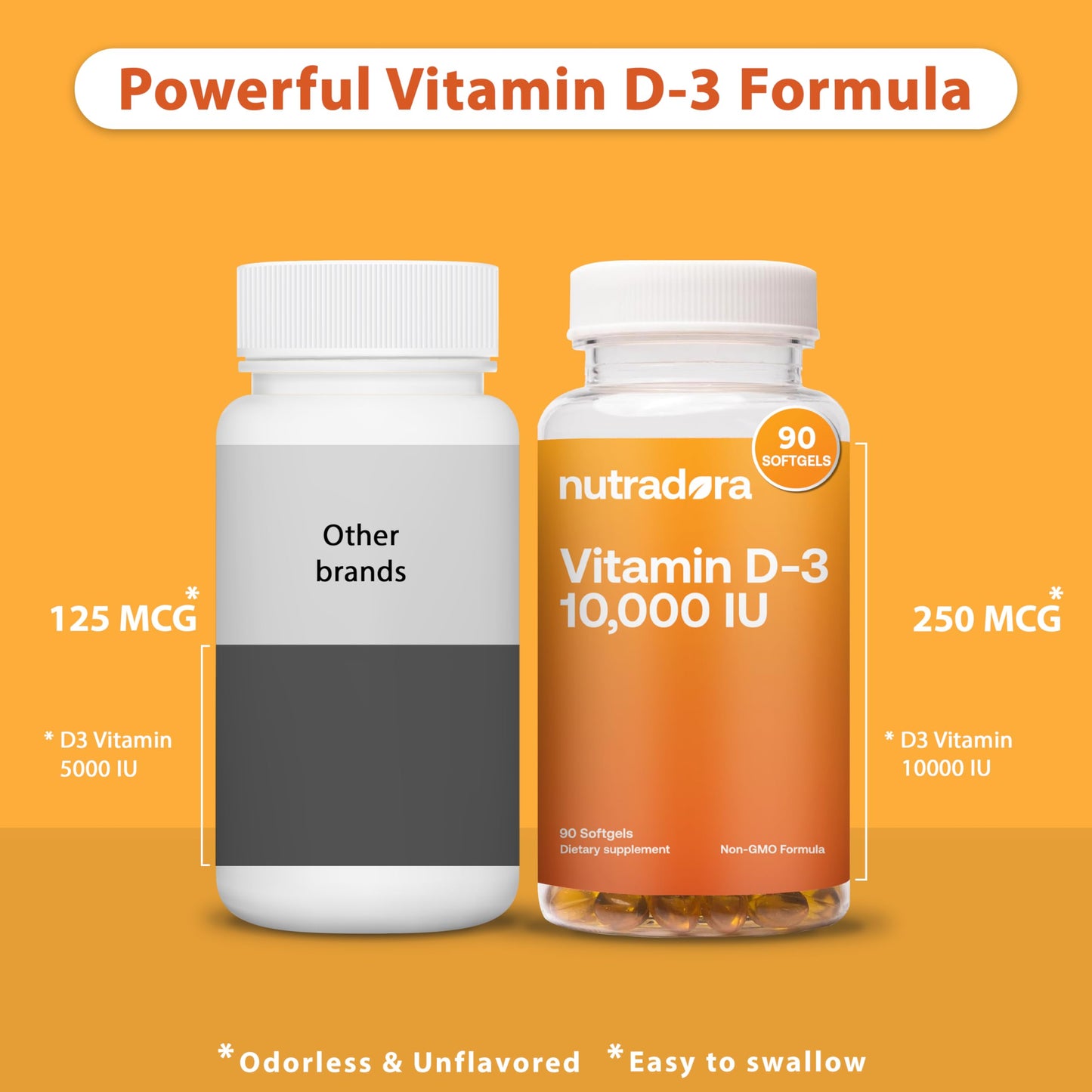 Nutradora ingredientes vitamina d3 10000 ui alta potencia
