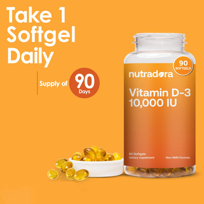 Nutradora vitamina d3 softgel para hombres y mujeres