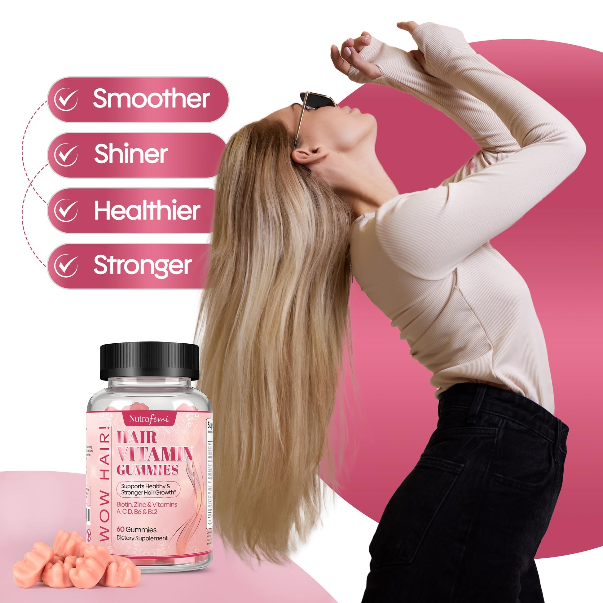 Image Nutrafemi biotina gummies hair skin nails packaging