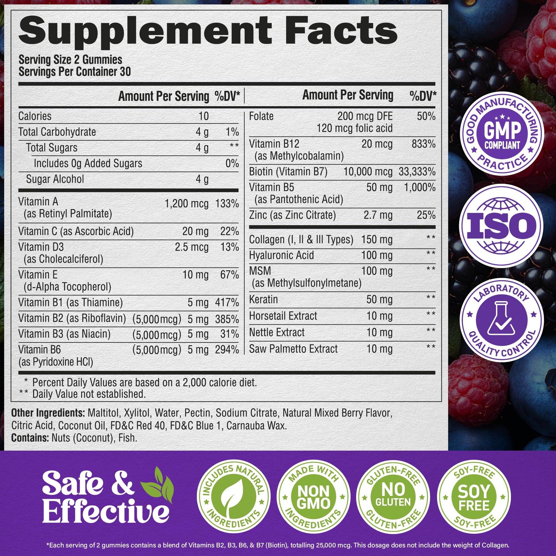 Nutraharmony gomitas biotina 10,000 mcg apoyo belleza