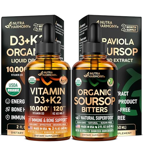 Botella de gotas NUTRAHARMONY Vitamina D3 K2 y Graviola