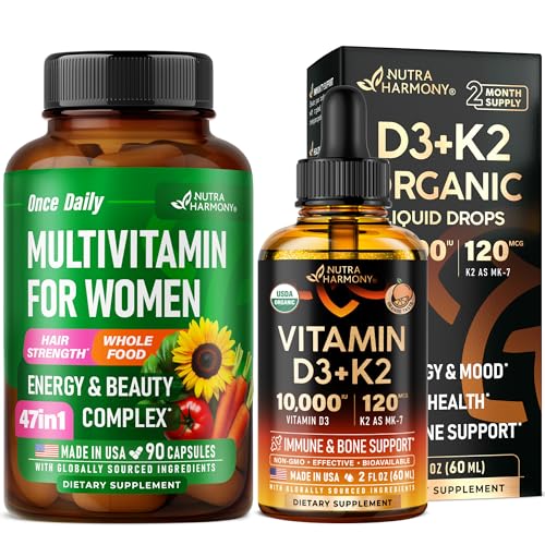 Botella de gotas vitamina D3 K2 Nutraharmony para mujeres