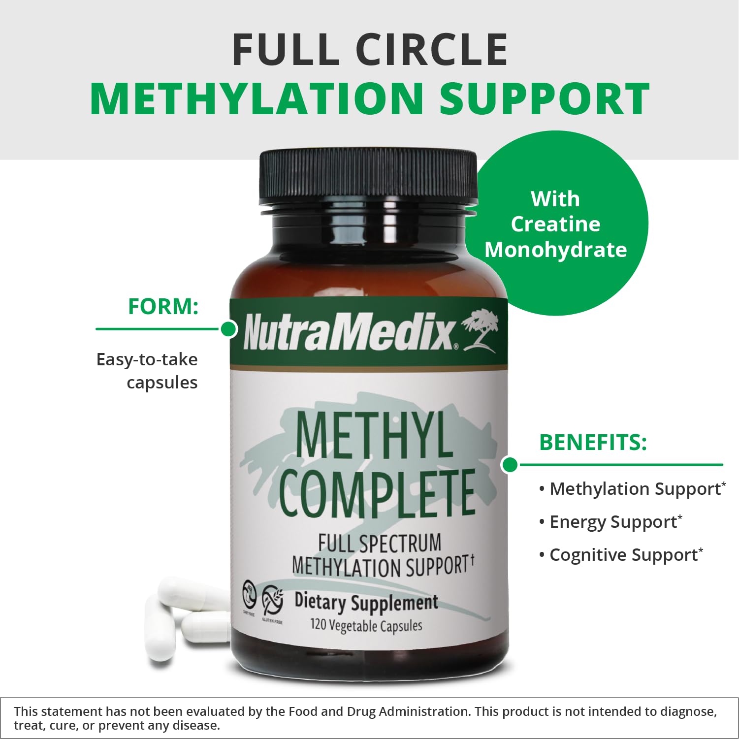 NutraMedix cápsulas con creatina y betaína para energía y salud