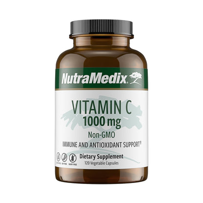 NutraMedix Vitamina C 1000mg suplemento antioxidante 120 cápsulas vegetales