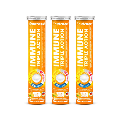 Nutrazul tabletas efervescentes triple acción vitamina naranja