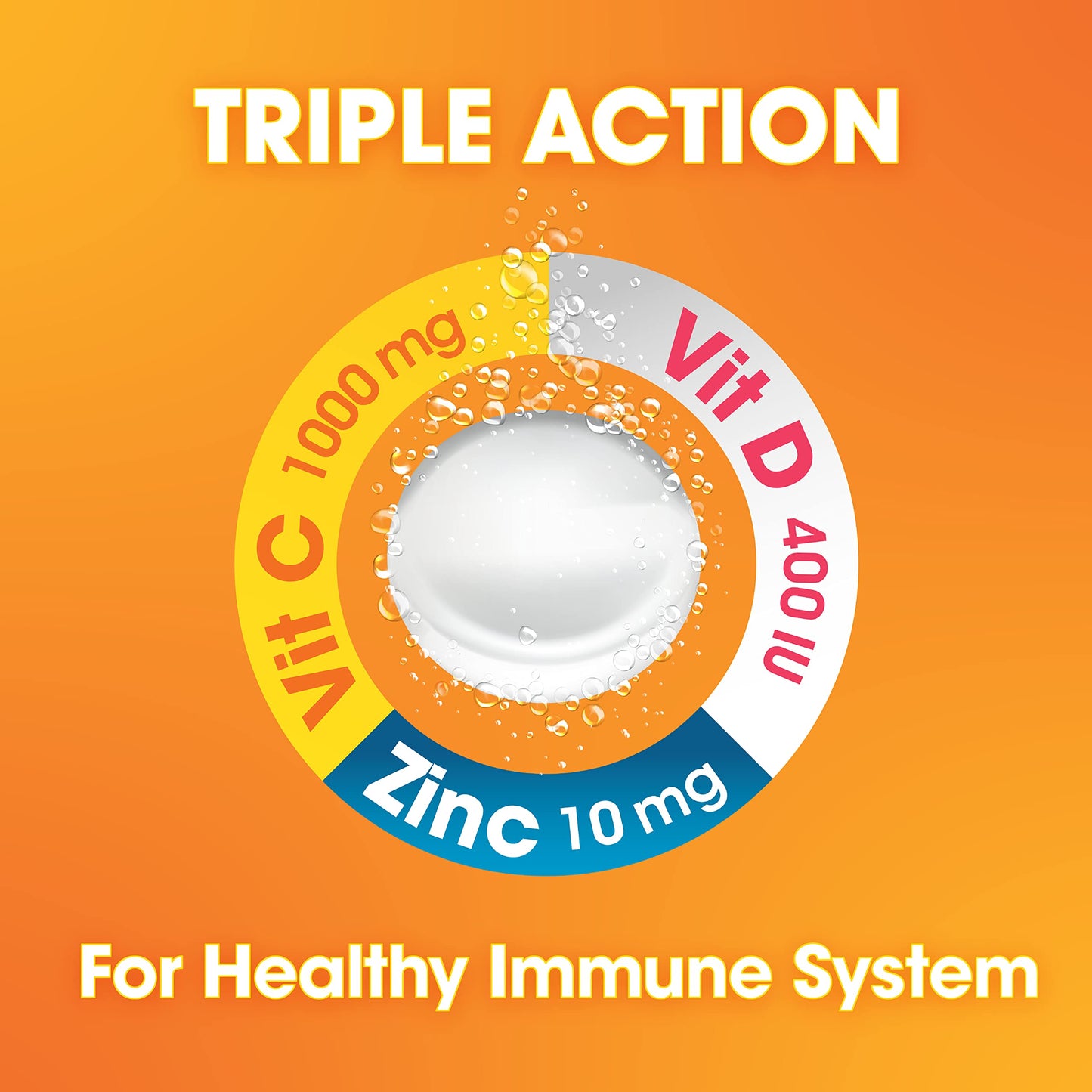 Tabletas efervescentes Nutrazul triple acción vitamina C D zinc