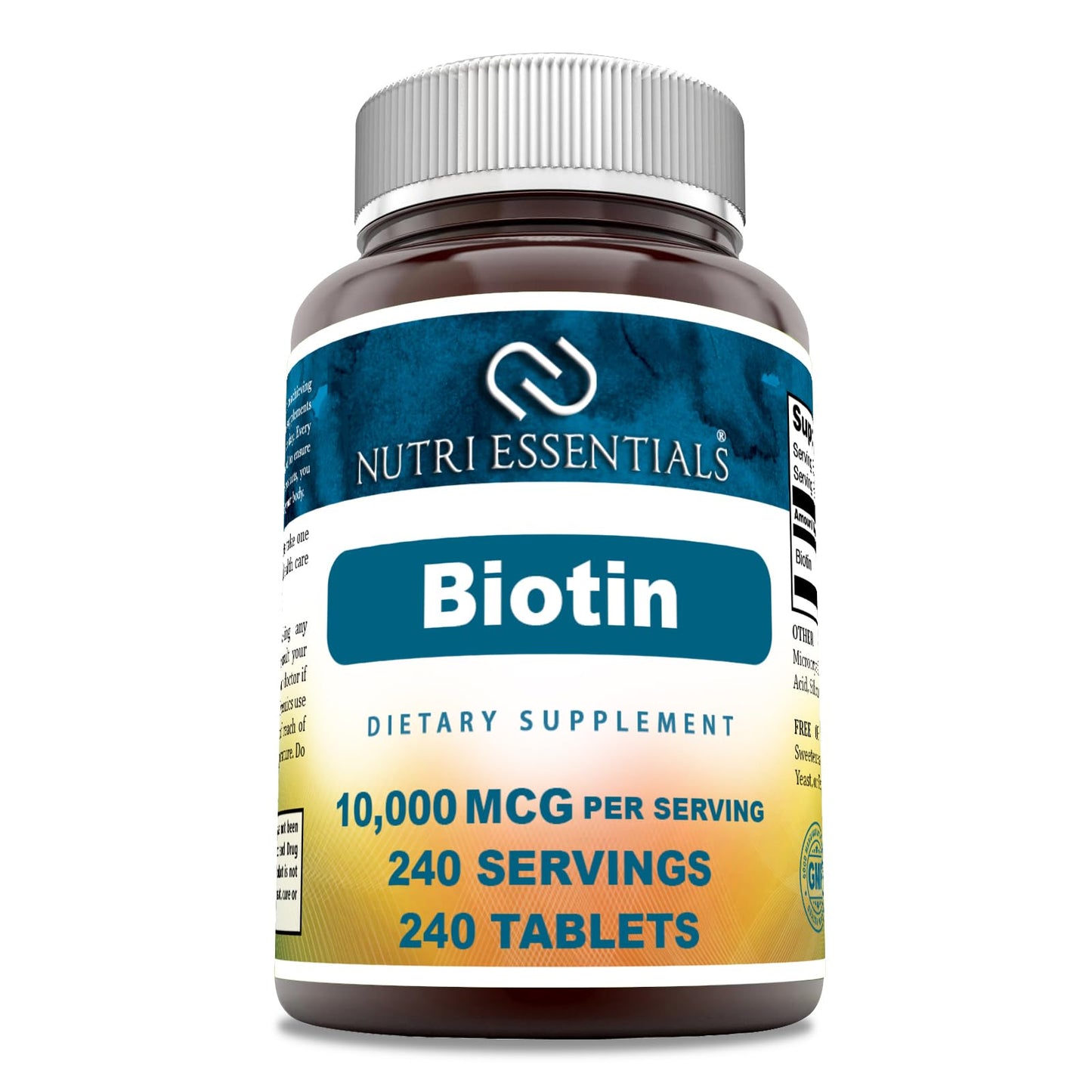Nutri Essentials Biotina 10000 mcg suplemento 240 tabletas