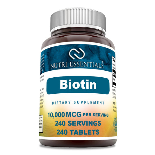 Nutri Essentials Biotina 10000 mcg suplemento 240 tabletas