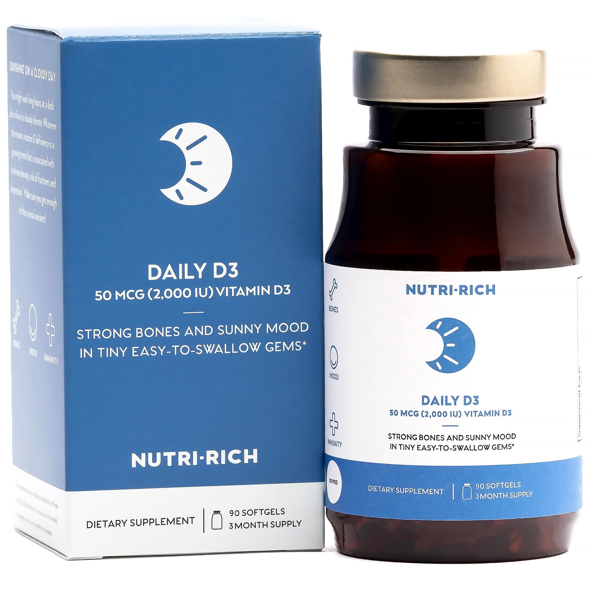 Cápsulas blandas Nutri-Rich vitamina D3 2000 UI
