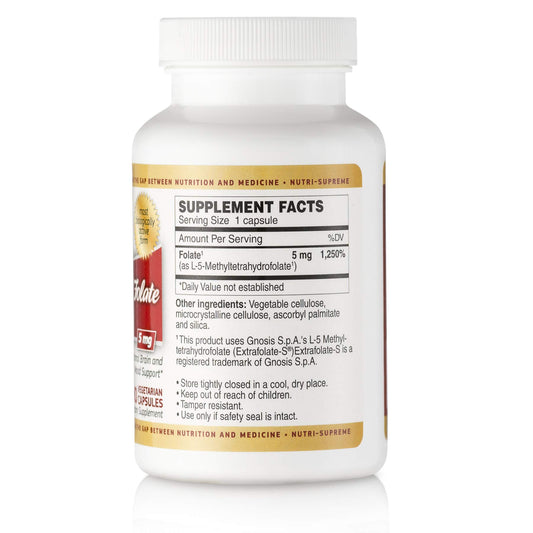 NUTRI-SUPREME Metilfolato 5 mg 90 cápsulas frontal