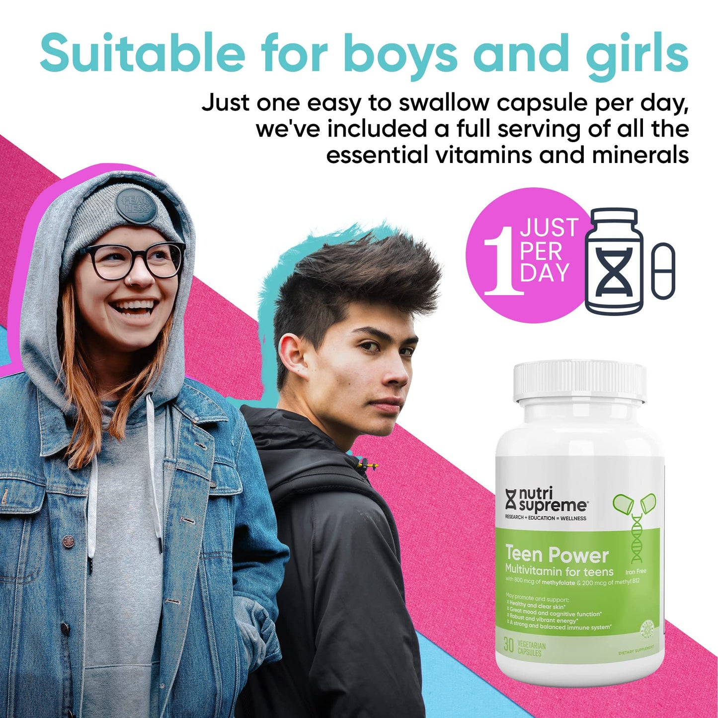 Nutri Supreme vitaminas para adolescentes, mejora la salud cognitiva