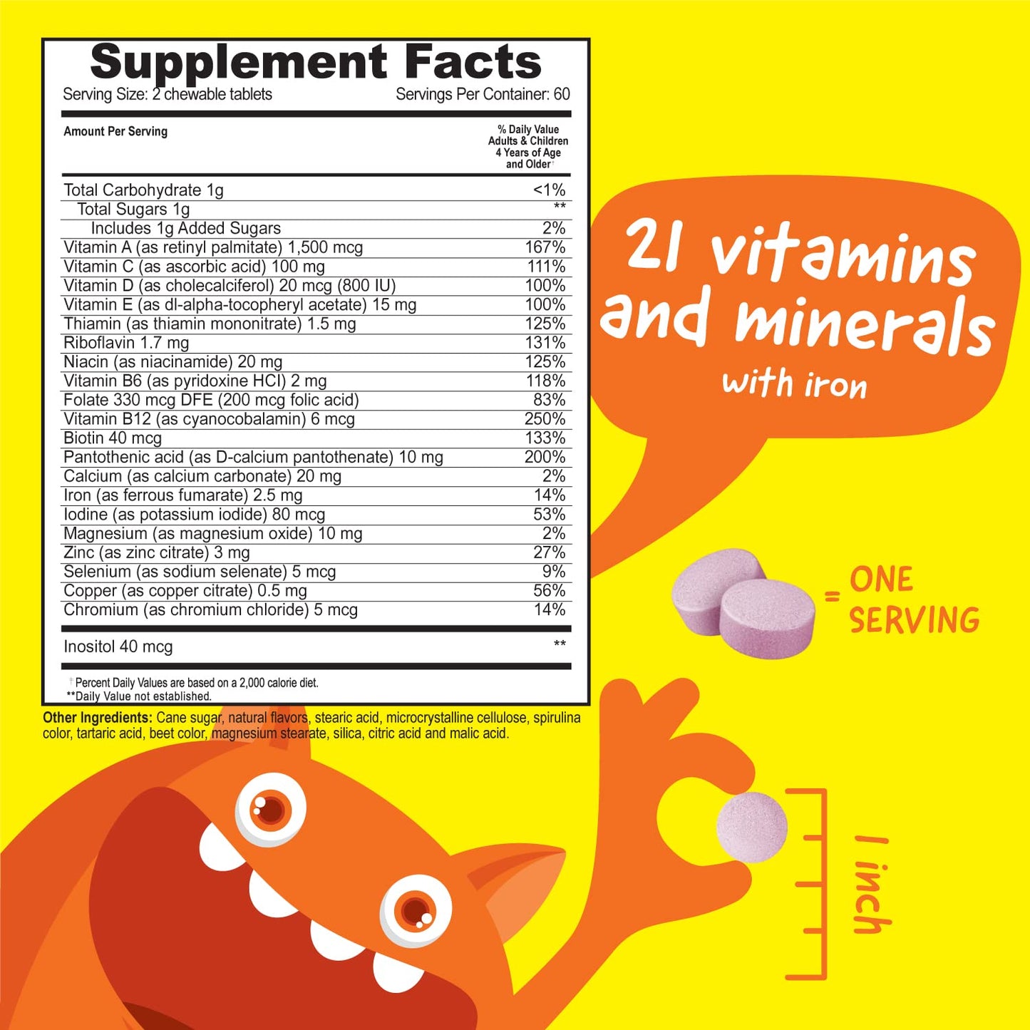 tabla nutricional vitaminas minerales hierro niños