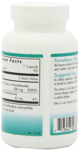 Etiqueta frontal Nutricology ácido pantoténico vitamina B5
