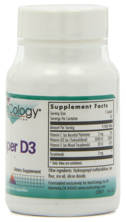 Contenido cápsula vegetariana Nutricology Super D3
