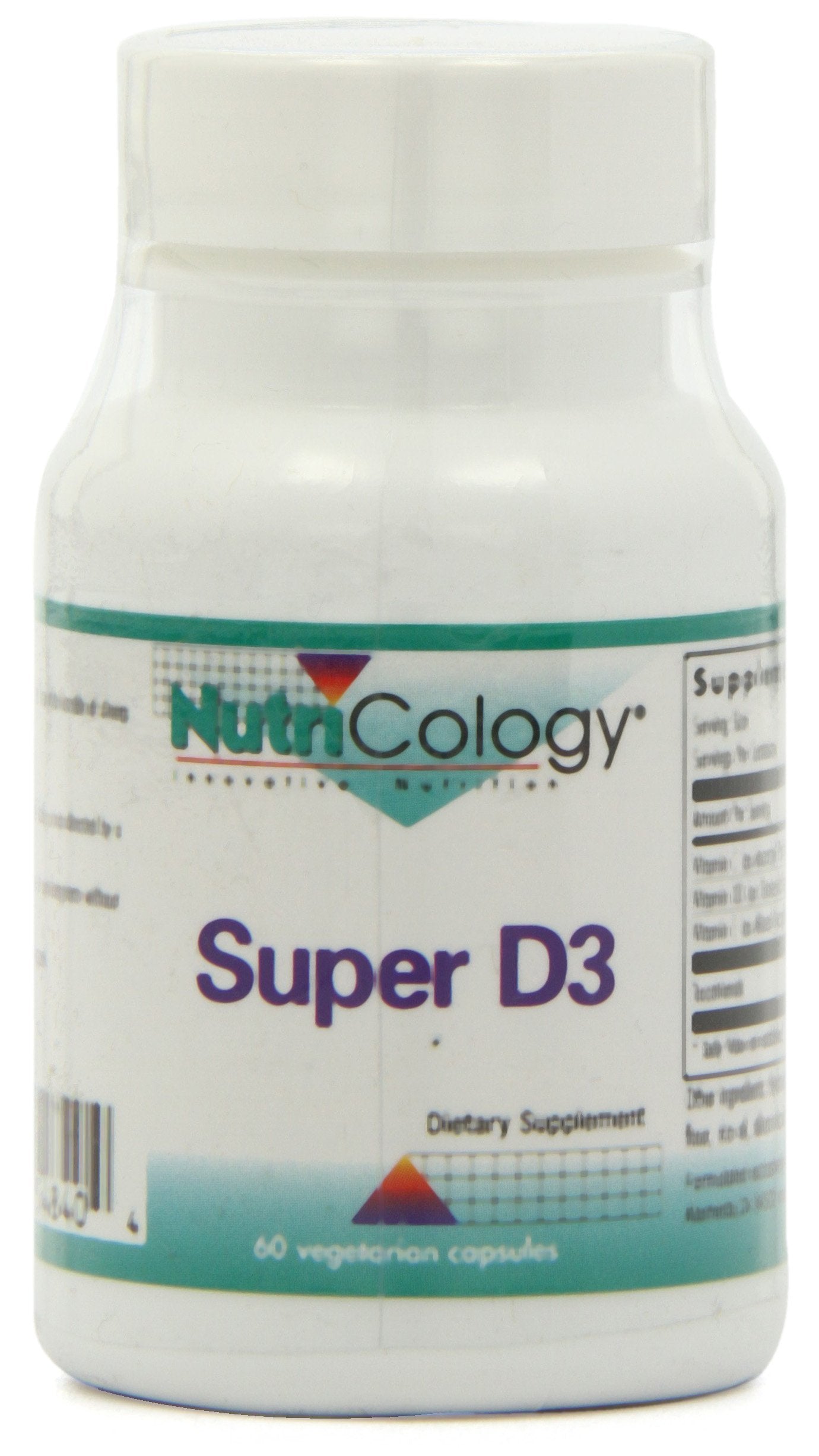 Envase suplemento Nutricology Super D3 60 cápsulas