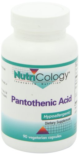Frasco de suplemento Nutricology ácido pantoténico calcio 500mg