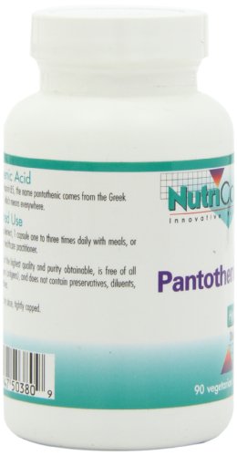 Suplemento vitamínico Nutricology ácido pantoténico B5 90 cápsulas