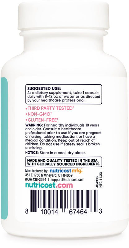 Nutricost biotina 10,000mcg cápsulas vista superior