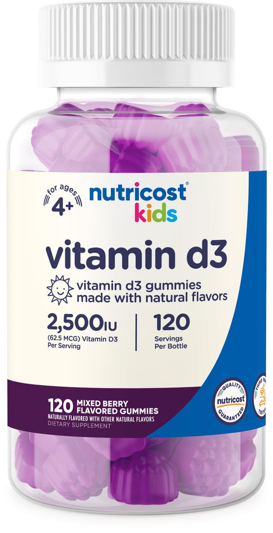 Nutricost gominolas de vitamina d3 para niños sabor frutas mixtas