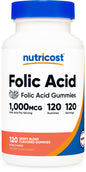 Nutricost gomitas ácido fólico 120 unidades sabor frutas del bosque