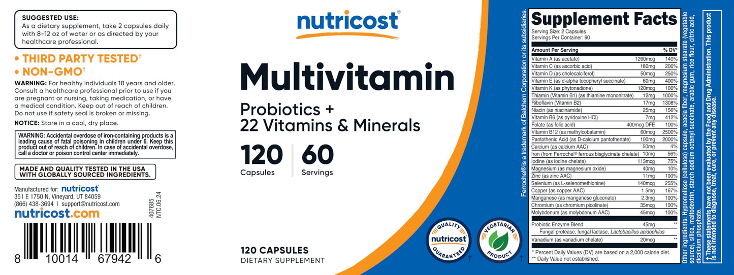 Nutricost probióticos y vitaminas para la salud diaria