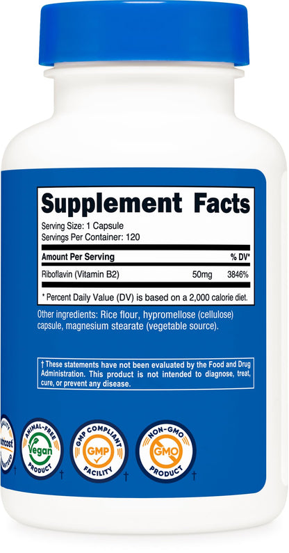 Nutricost Riboflavina-5-Fosfato Vitamina B2 cápsulas