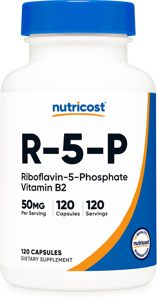 Nutricost Riboflavina vitamina B2 50mg 120 cápsulas veganas
