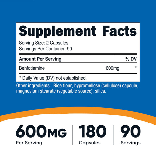 Nutricost suplemento de benfotiamina 180 cápsulas