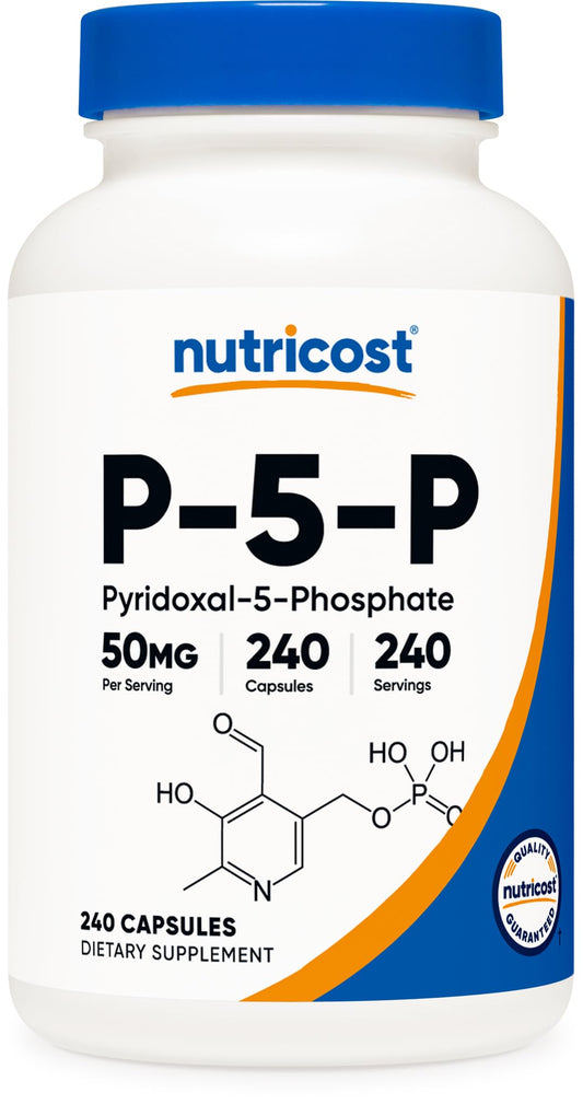 Nutricost suplemento vitamina b6 p5p 50mg frasco 240 cápsulas