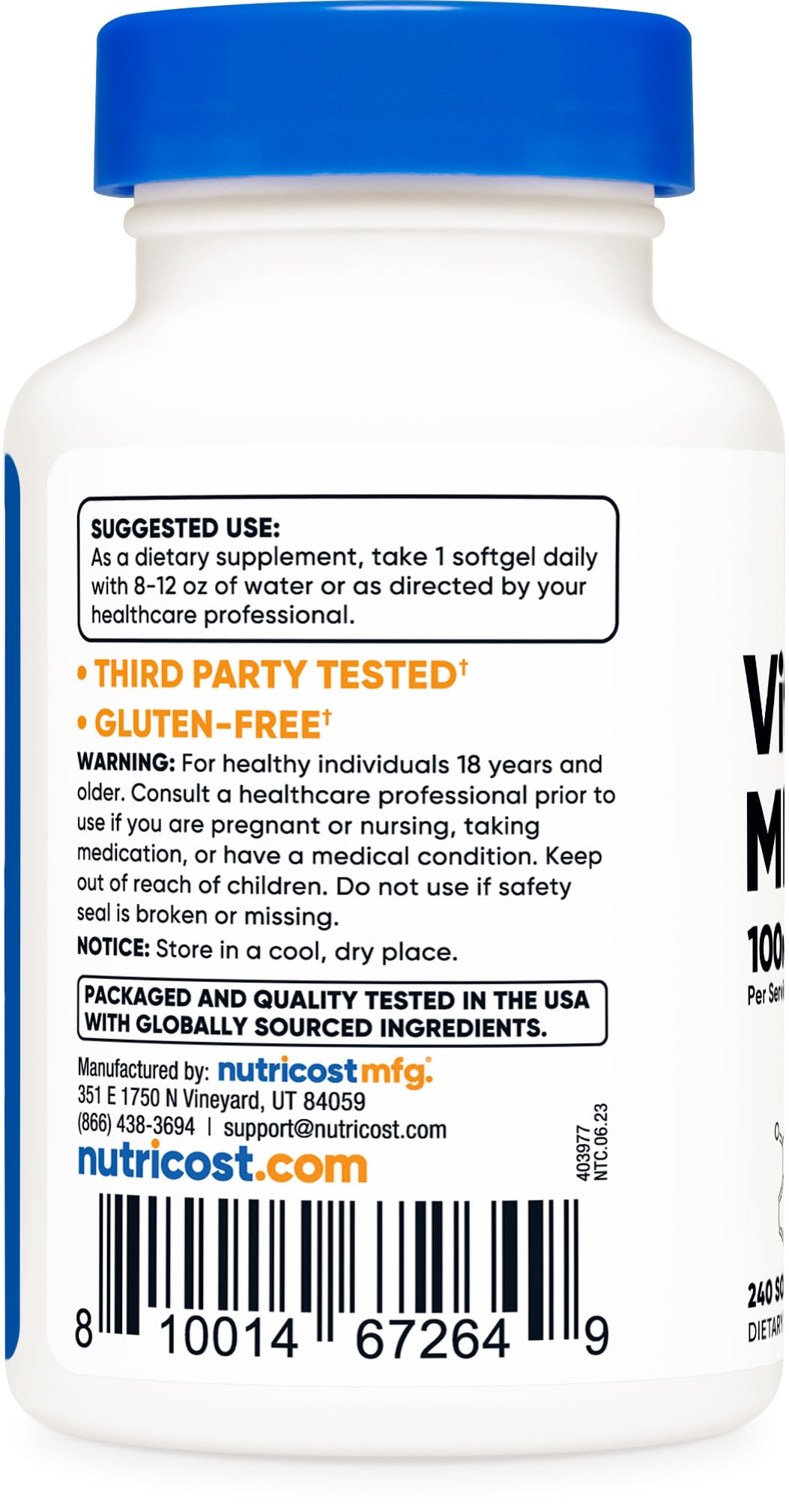 Nutricost vitamina K2 MK7 calidad premium