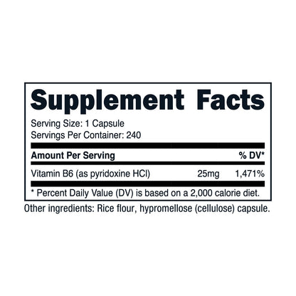 Nutricost vitaminas B6 cápsulas para energía y salud mental