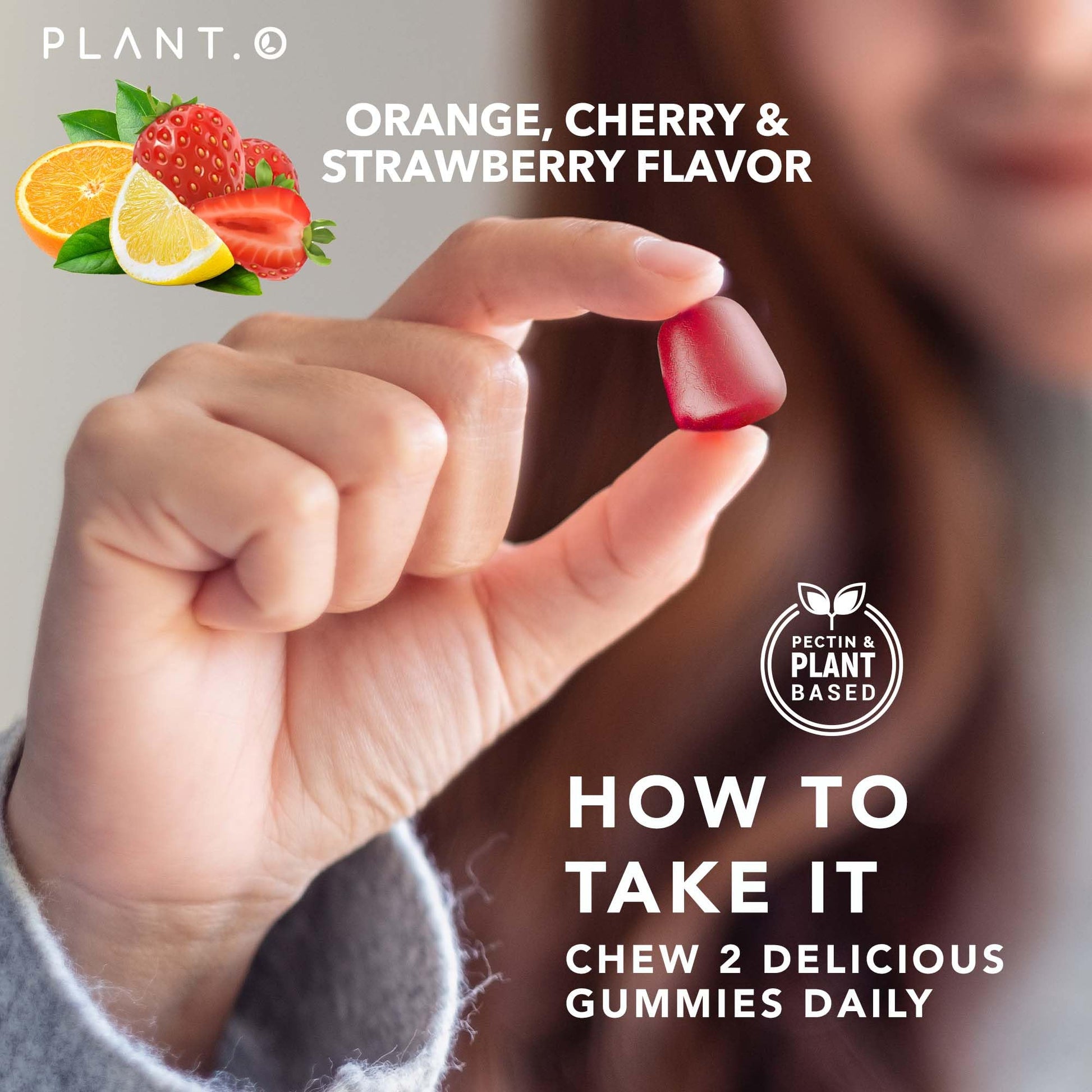 12 nutrientes clave en gomitas PLANT.O Nutrition
