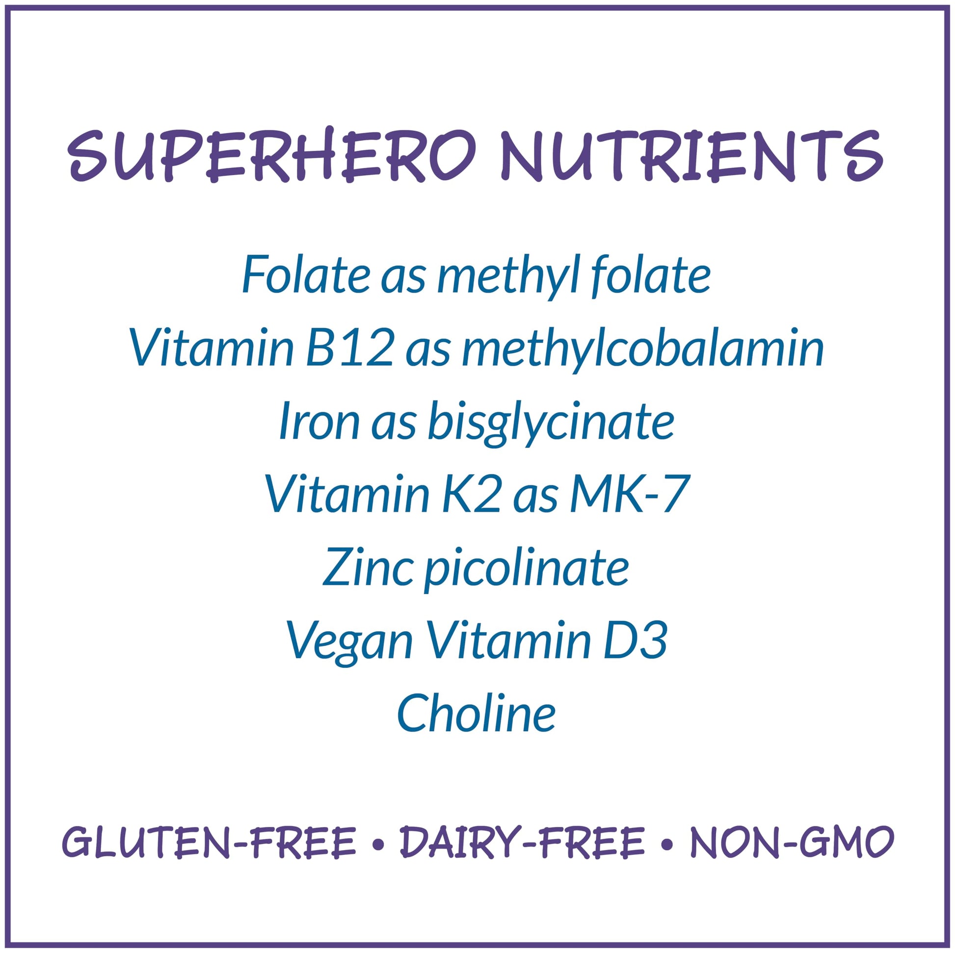 Nutrientes clave de Super Mini-Multi