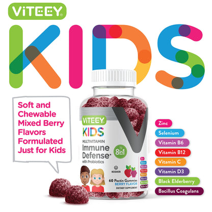 Nutrientes de gomitas multivitamínicas para niños