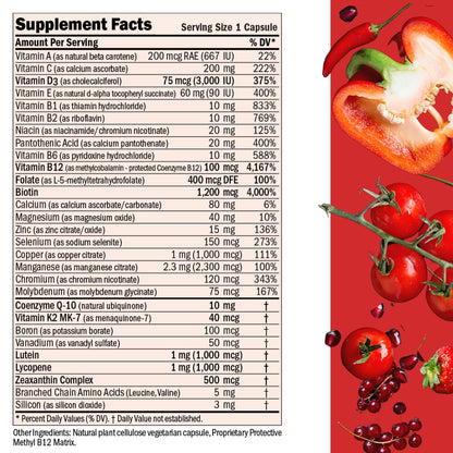 Nutrientes principales del multivitamínico Essential-1 de Andrew Lessman