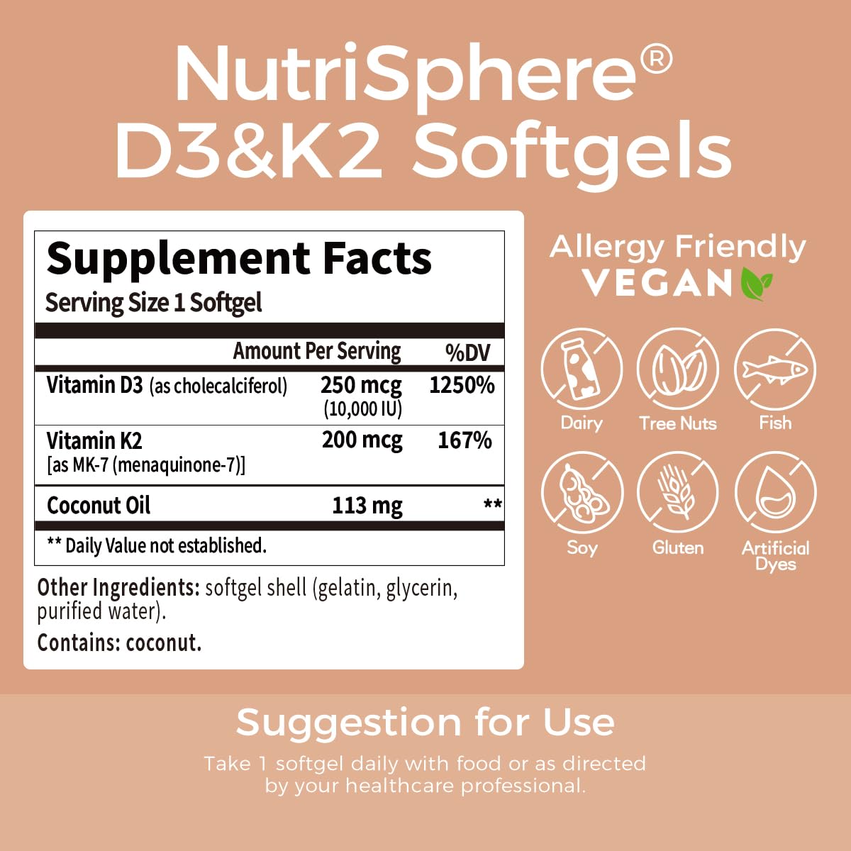 NutriSphere fórmula d3 k2 para bienestar y salud ósea