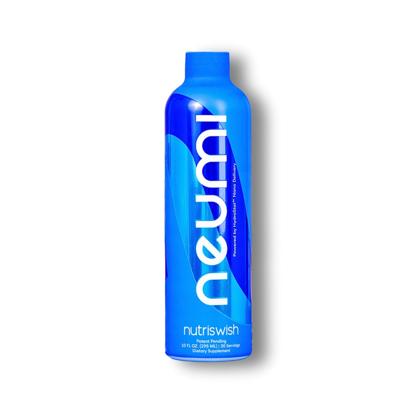 Botella de multivitaminas NUTRISWISH Neumi con diseño azul.