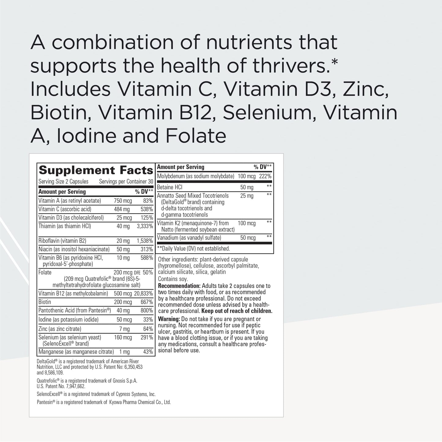 información nutricional ProThrivers