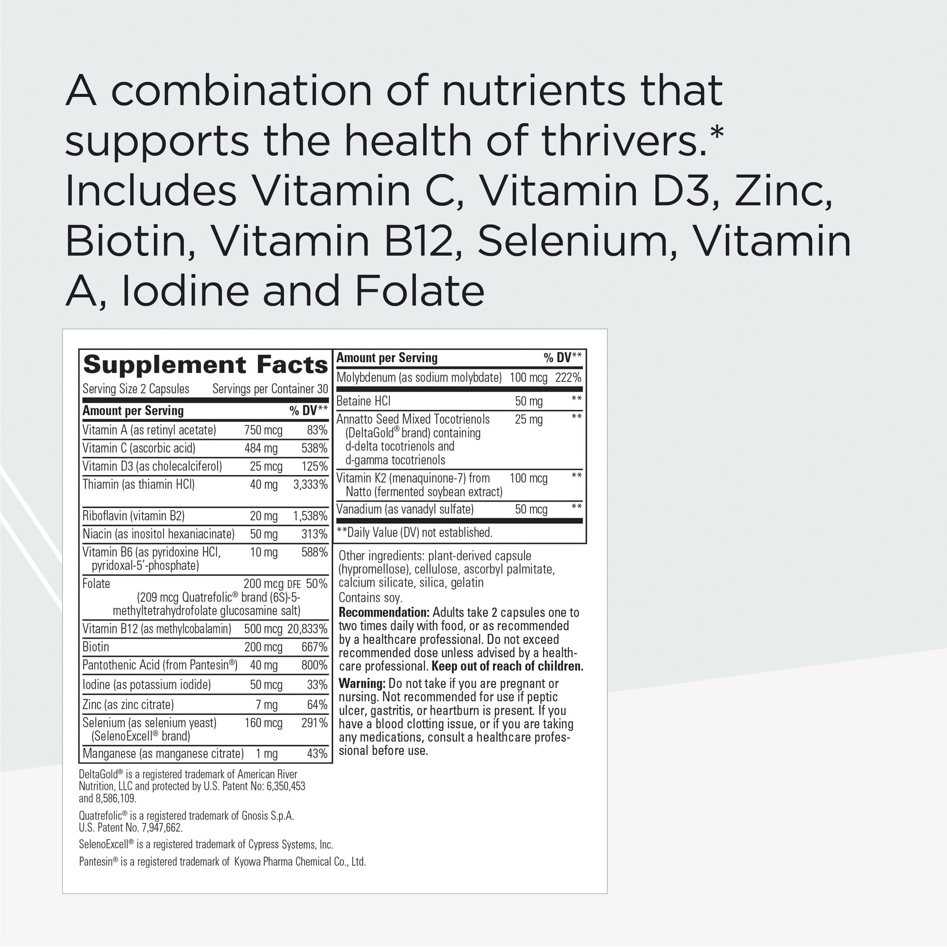 información nutricional ProThrivers