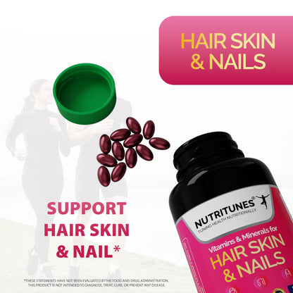 Nutritunes vitaminas para uñas piel y cabello 120 unidades