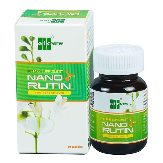 Frasco OIC NEW Nano Rutin suplemento vitamina C 60 cápsulas