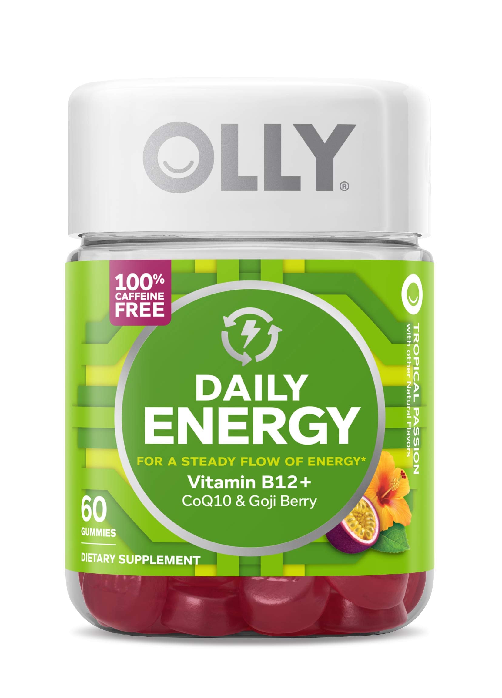 Olly Daily Energy Gomitas Sin Cafeína Vitamina B12 Coq10 Goji Berry