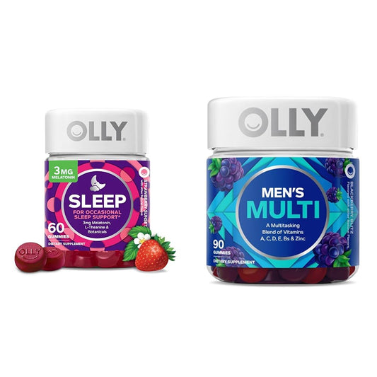 OLLY gomas de melatonina y multivitaminas para hombres.