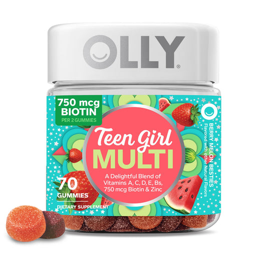Olly gomitas multivitaminas para adolescentes con sabor a fresa y melón