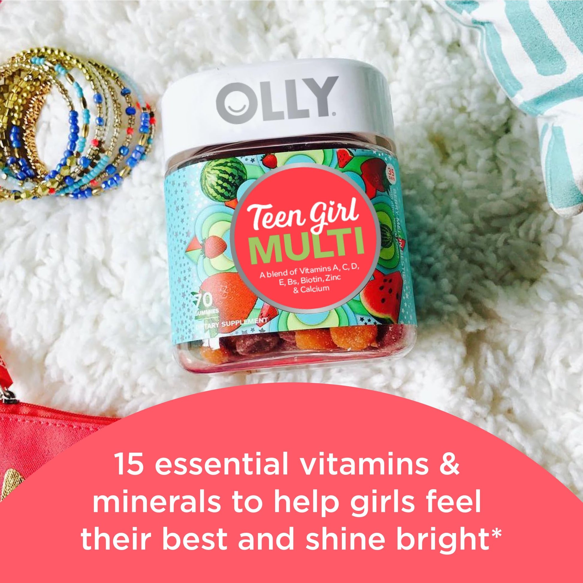 OLLY Teen Girl Multi, 70 gomitas con vitaminas esenciales