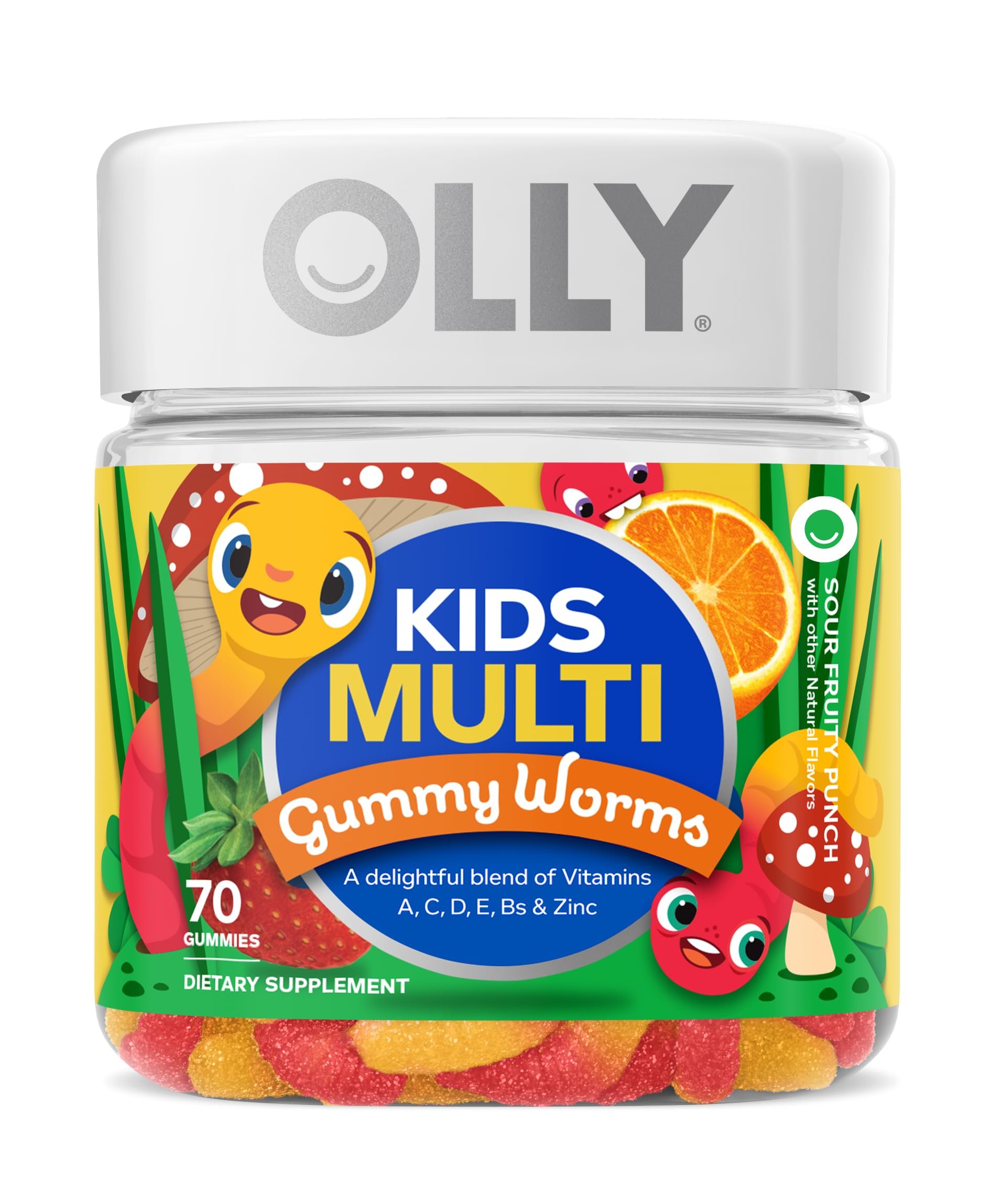 OLLY Kids Multi Gummy Worms en frasco
