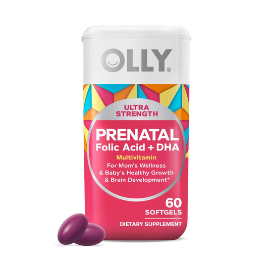 Frasco OLLY multivitaminas prenatales ultra fuerza 60 cápsulas