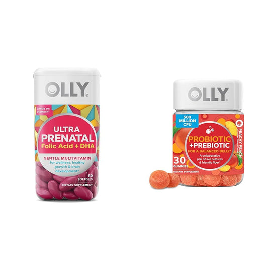 OLLY multivitamínico prenatal ultra fuerte softgels botella frontal